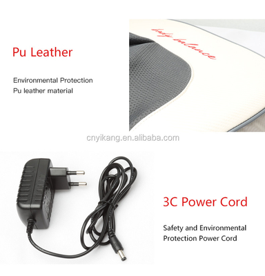 36W 加熱マッサージ枕 4 モード 振動マッサージ クッション PU レザーカバー