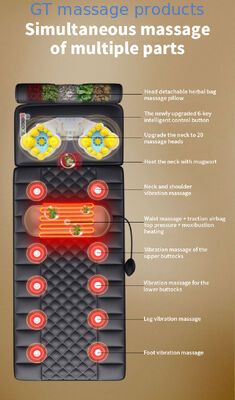 10つの振動頭 マッサージマット マットレス 脱ぎ取れる枕でリラックス